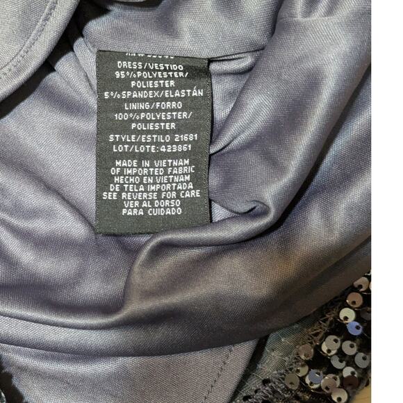 Nightway Womens Gray Sequined Velvet Halter Sleeveless Cocktail Party Dress SZ 8 - Picture 9 of 11